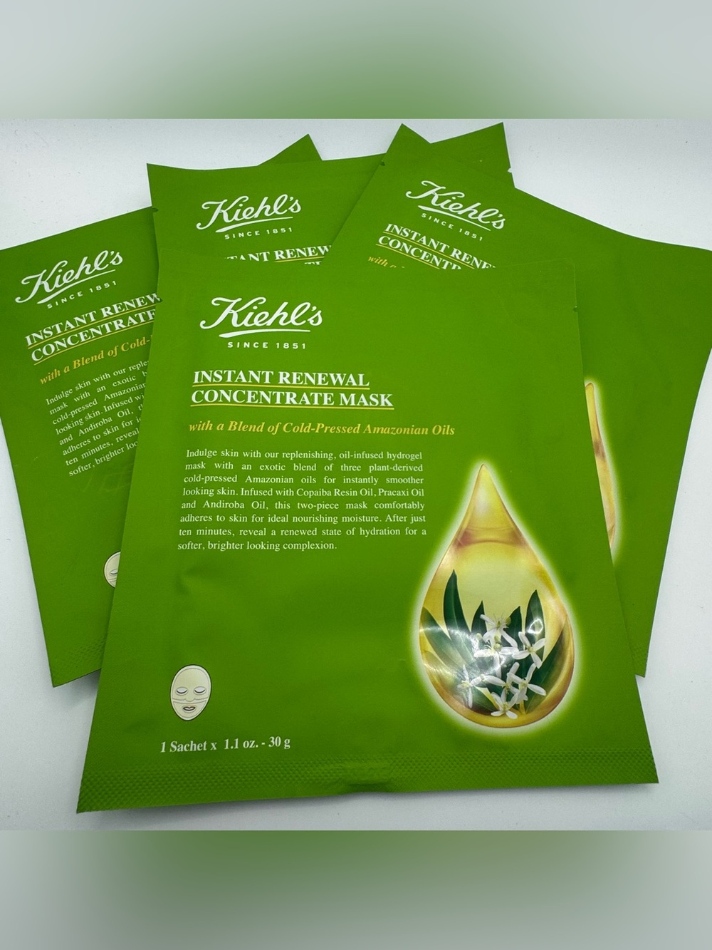 Kiehl’s Discontinued Instant Renewal Concentrate Mask Lot of 4 Sealed